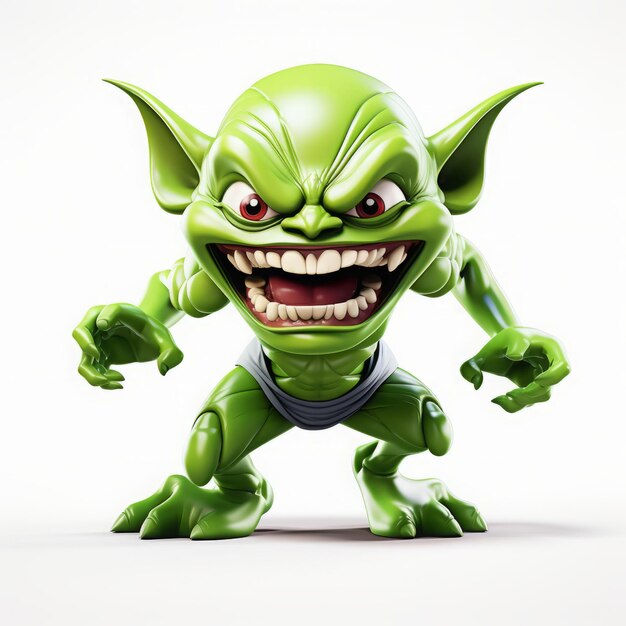 green monster on a white background character