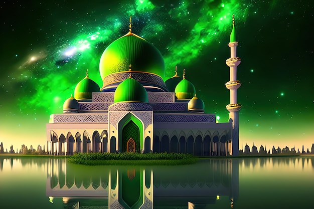 green mosque galaxy background