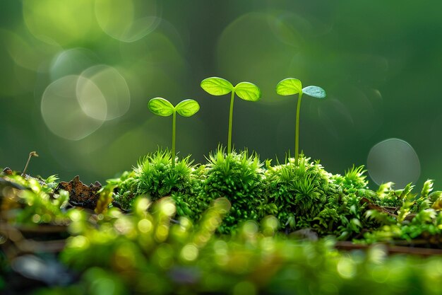 Green moss closeup macro photography wallpaper