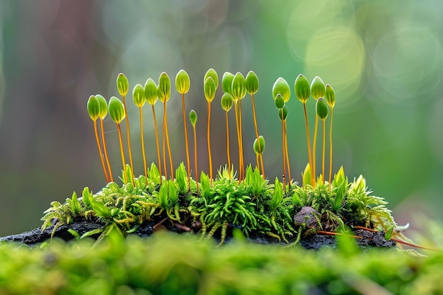 Green moss closeup macro photography wallpaper