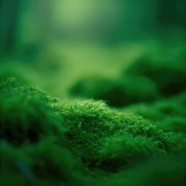 Photo green moss in the forest with natural green background