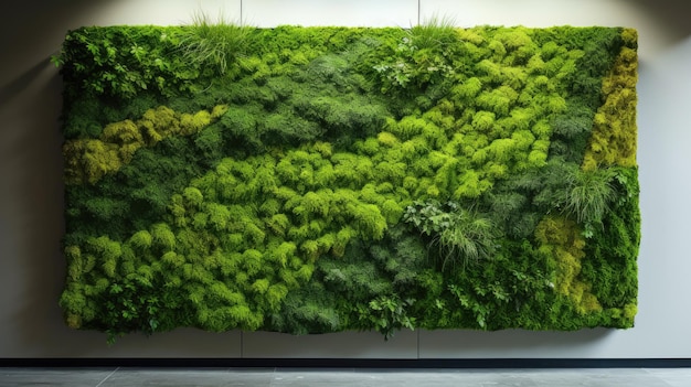 Green moss wall panel Generative AI