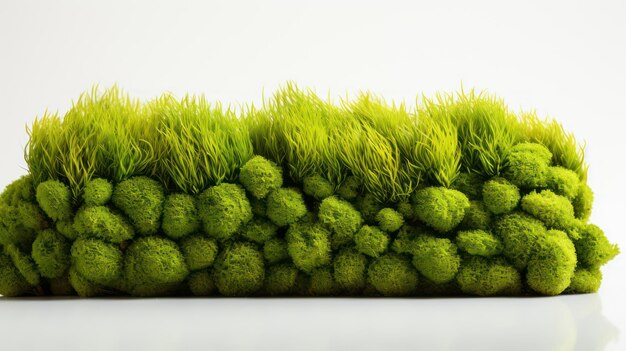 green moss with small grass on white background