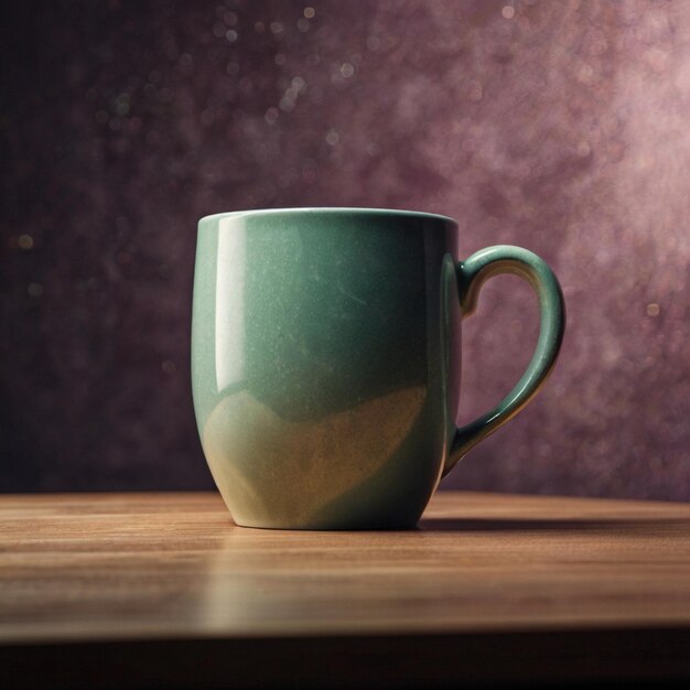 Photo a green mug with a green design on the side