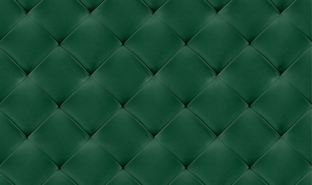 Green natural leather background classic checkered pattern for furniture wall headboard