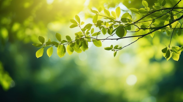 Green Nature on Blur backgroud Beautiful Nature as Spring Wallpaper Generative Ai