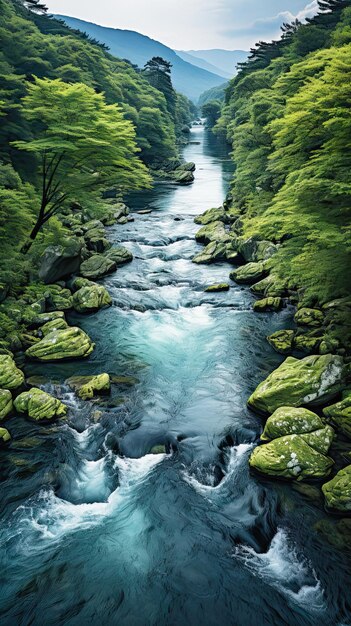 Green nature and natural river