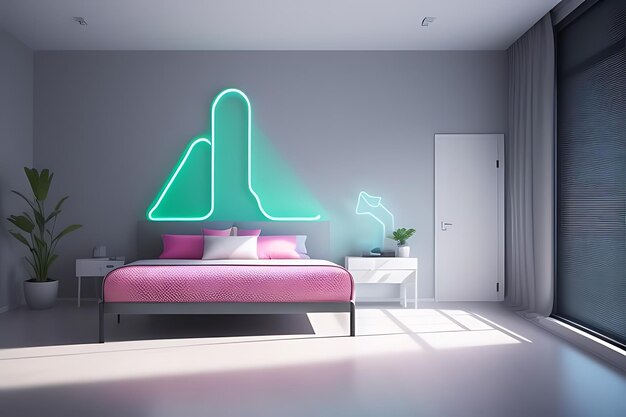 Photo a green neon sign that says quot stylish quot in a room