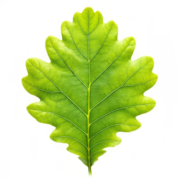 Photo green oak leaf isolated on a white background