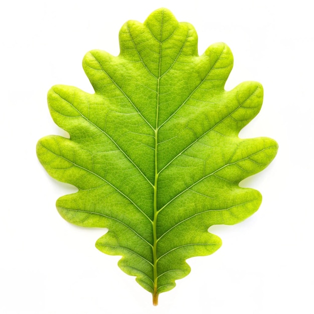 Photo green oak leaf isolated on a white background