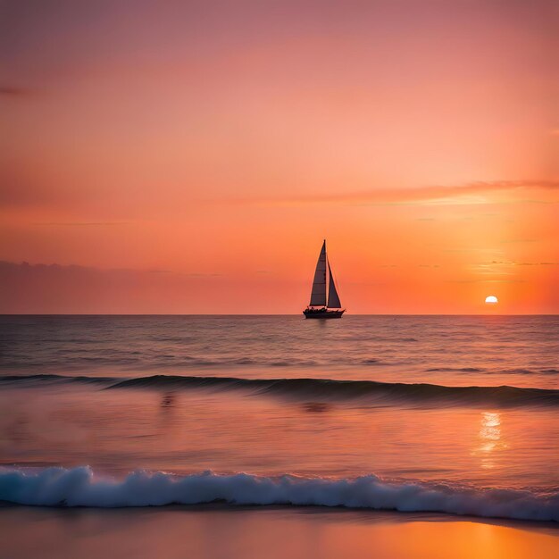 Green Ocean at Sunset