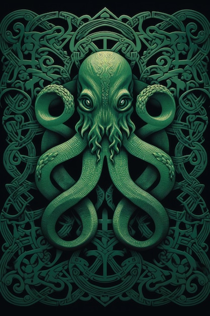 a green octopus with tentacles