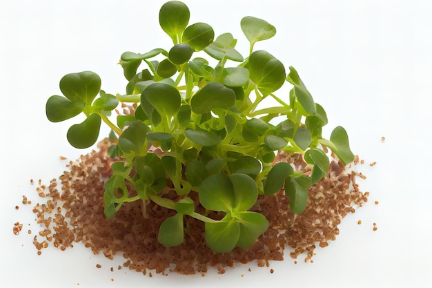 Green One natural Cress with white background