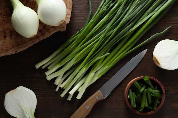 Green onion concept of fresh vegetable fresh raw food