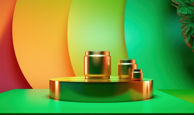 A green and orange background with a gold object that says " the word " on it. "