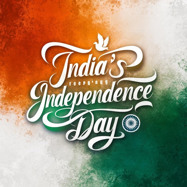 Photo a green and orange colored background with the words  indian independence day  on it