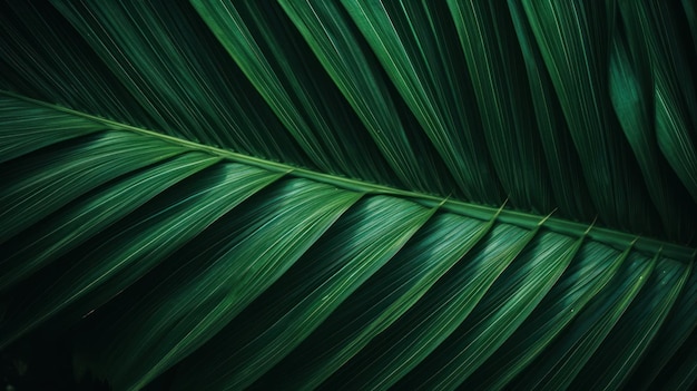 Green Palm Leaf background Illustration AI Generative