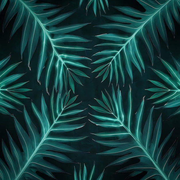 Photo a green palm tree with a pattern of leaves that says palm