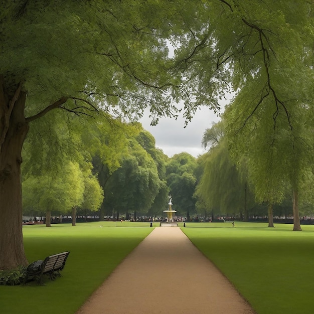 Photo green park landscape