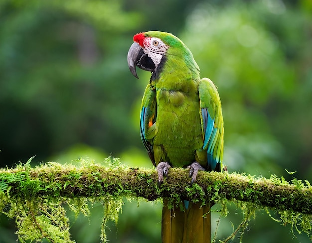 Green parrot GreatGreen Macaw Ara ambigua