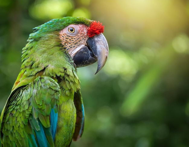 Green parrot GreatGreen Macaw Ara ambigua