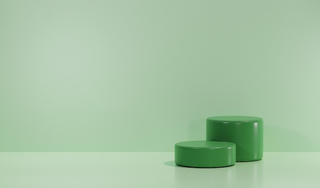 Green pastel podium with soft backdrops. Perfect for showing product and presentation