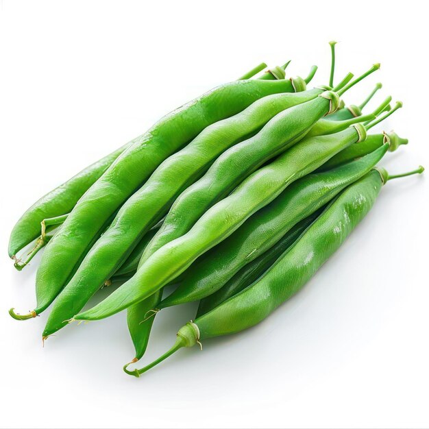 Photo green pea pods in bunches for sale