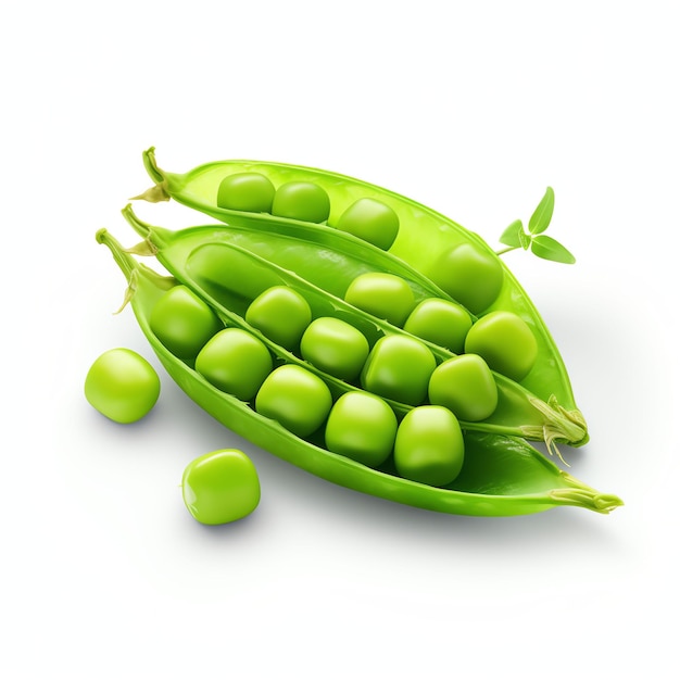 Green peas isolated on transparent or white background