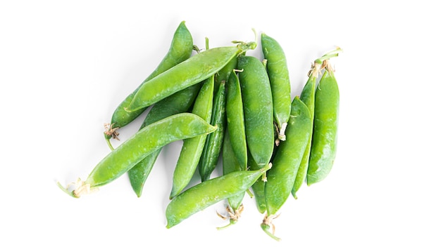 Green peas isolated on a white background. High quality photo