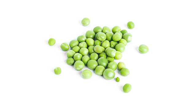 Green peas isolated on a white background. High quality photo