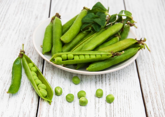 Green peas on a table