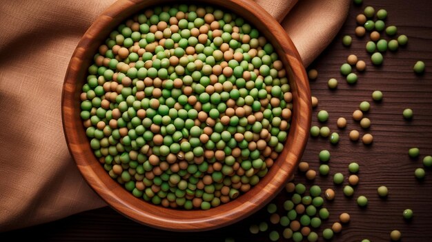 Green peas Top down view