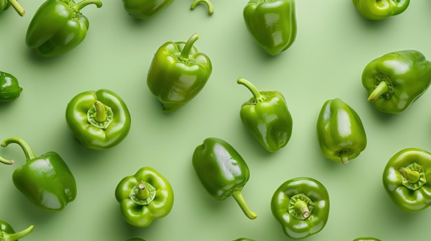 green pepper on green background