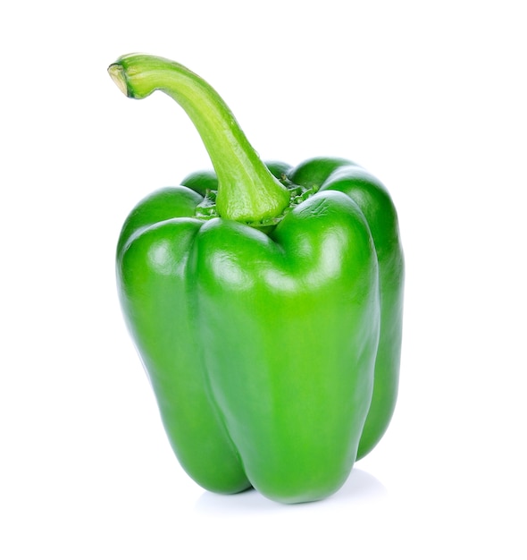 Green pepper on white background