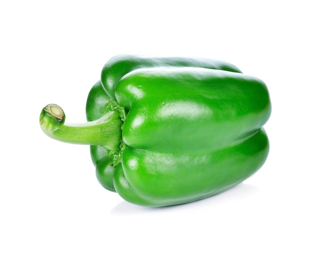 Green pepper on white background