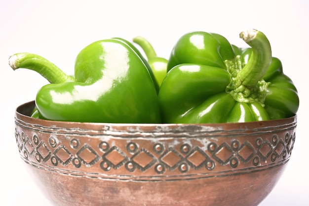 Green peppers in a bowl