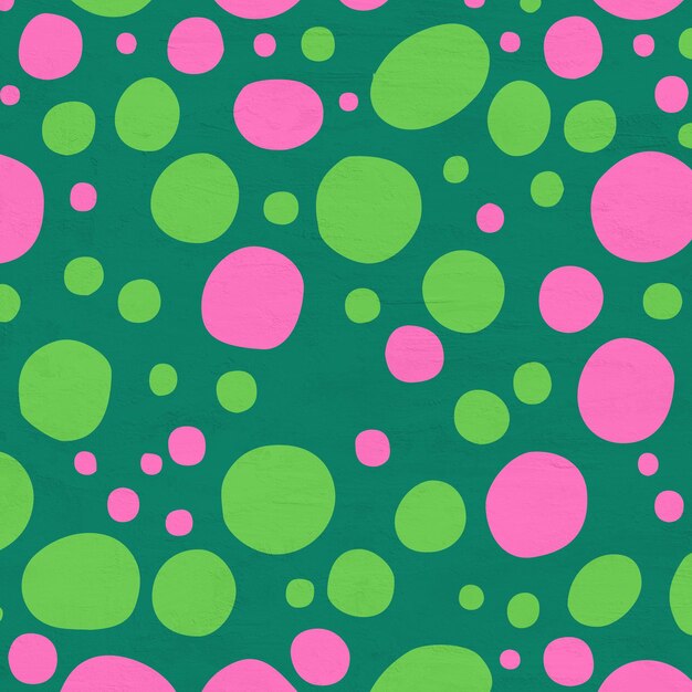 Green and Pink Dots Pattern