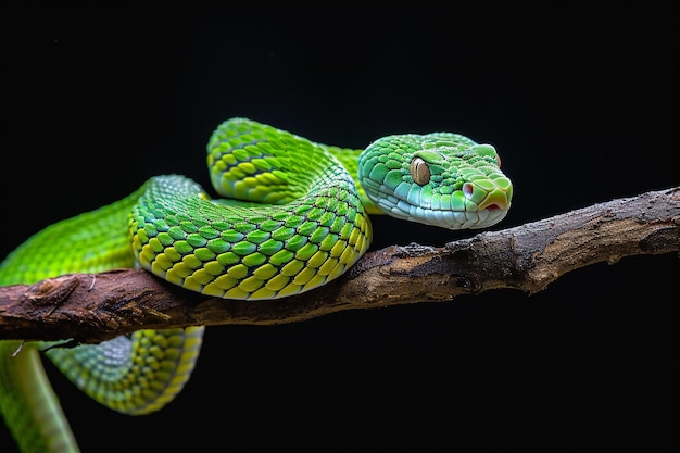 Green pit viper Trimeresurus vittatus