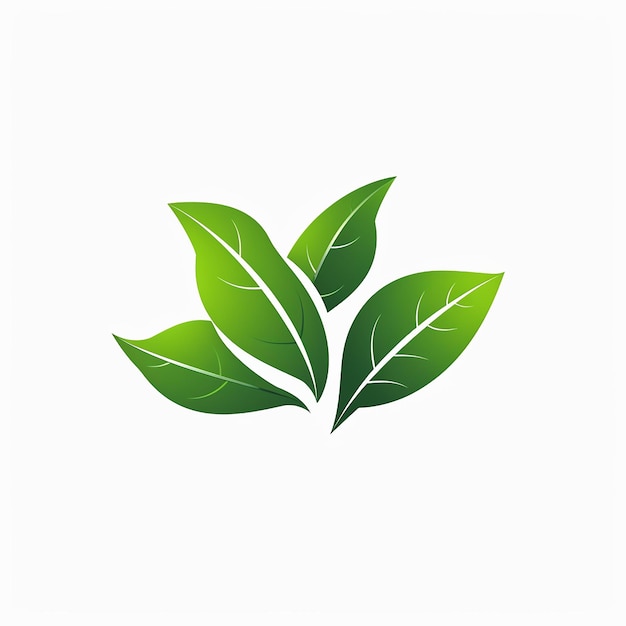 a green plant on a white background with a green leaf on it