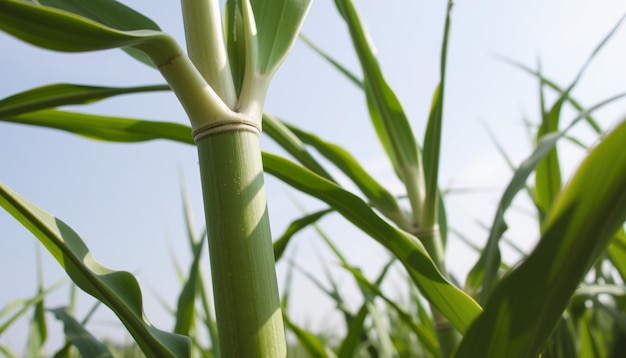 Photo a green plant with a brown band around it