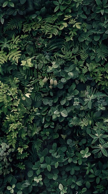 Photo a green plant with many leaves that are on a black background