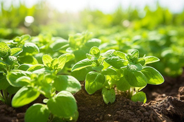 Green plants in a field