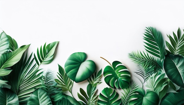 Photo green plants and leaves on a white background