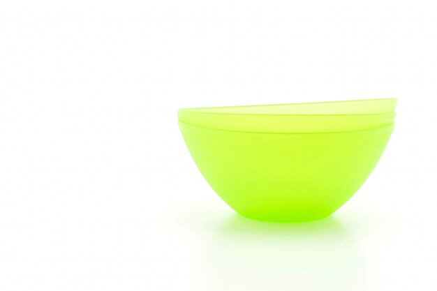 green plastic bowl 