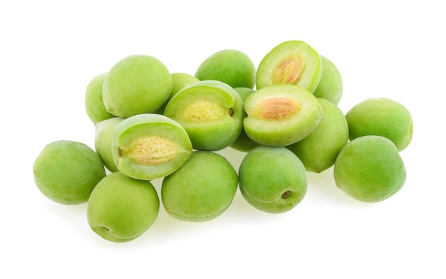 Green plum isolated