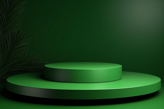 Green podium product display background