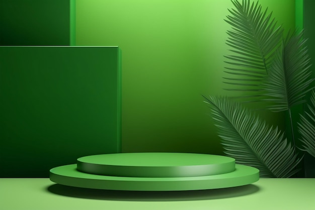 Green podium product display background