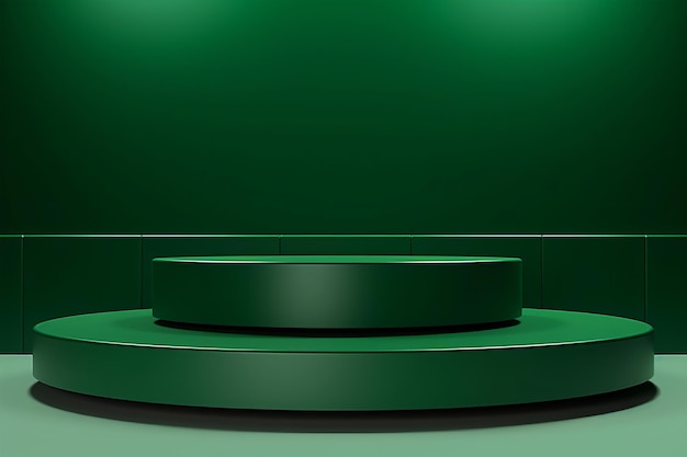 Green podium product display background