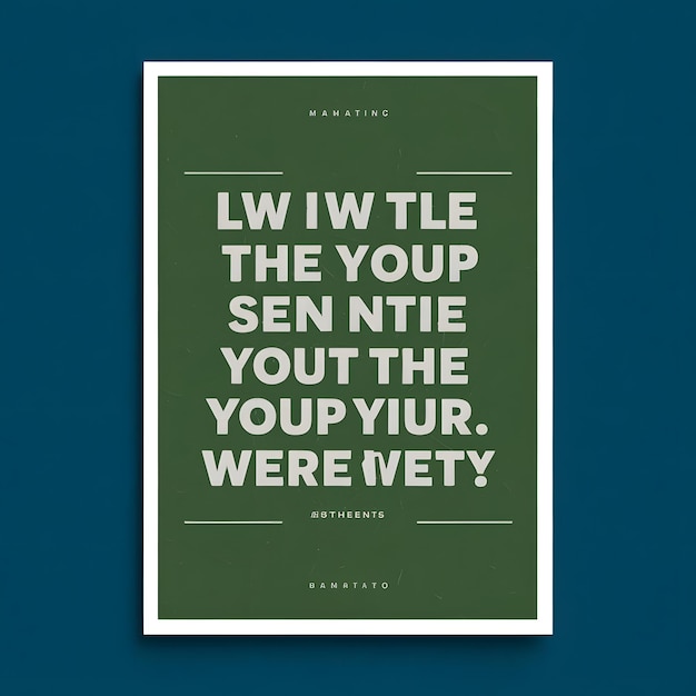 Photo a green poster with a quote from lyjam