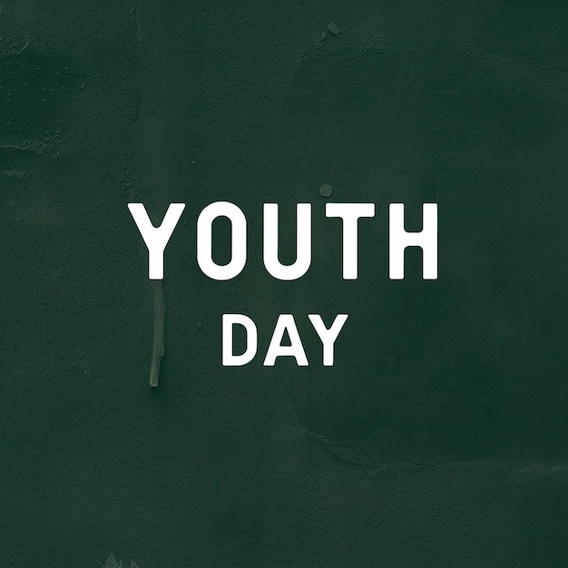 a green poster with the word youth day written on it